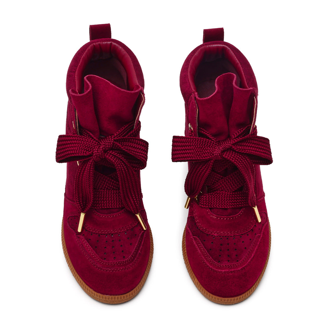 Steve Madden Mables baskets daim bordeaux compensées