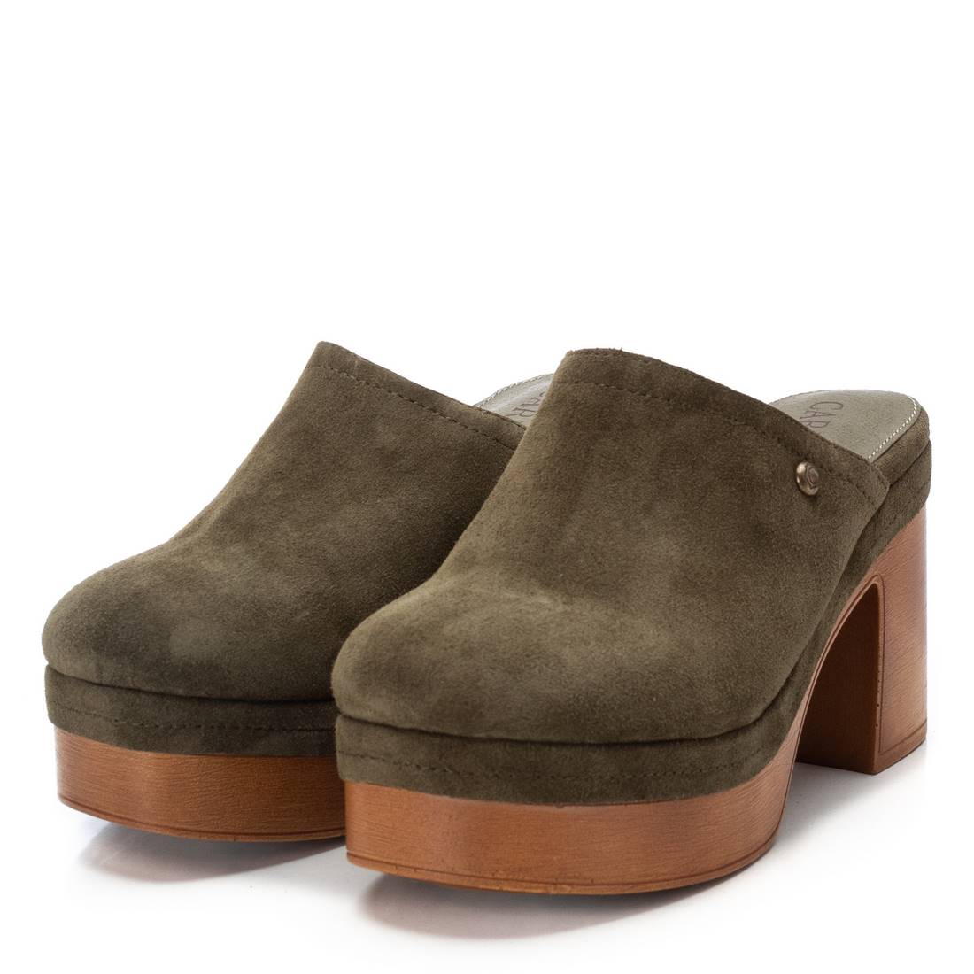 Carmela 16057002 sabot cuir vert talon 10 cm
