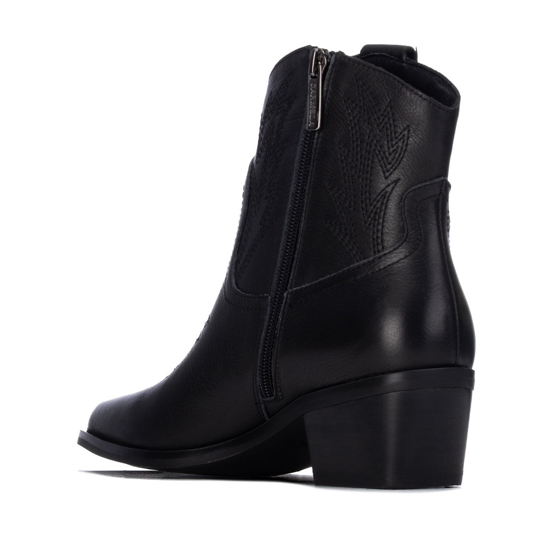 Carmela 16439101 bottines femme cuir noir talon bas