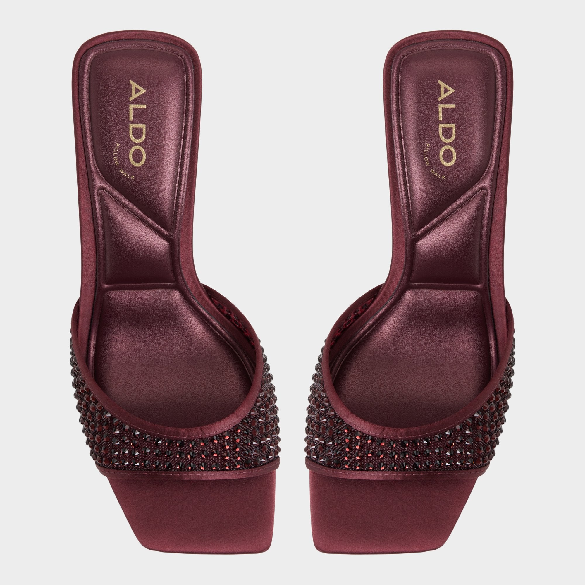 ALDO Agatha mules cuir bordeaux cloutées