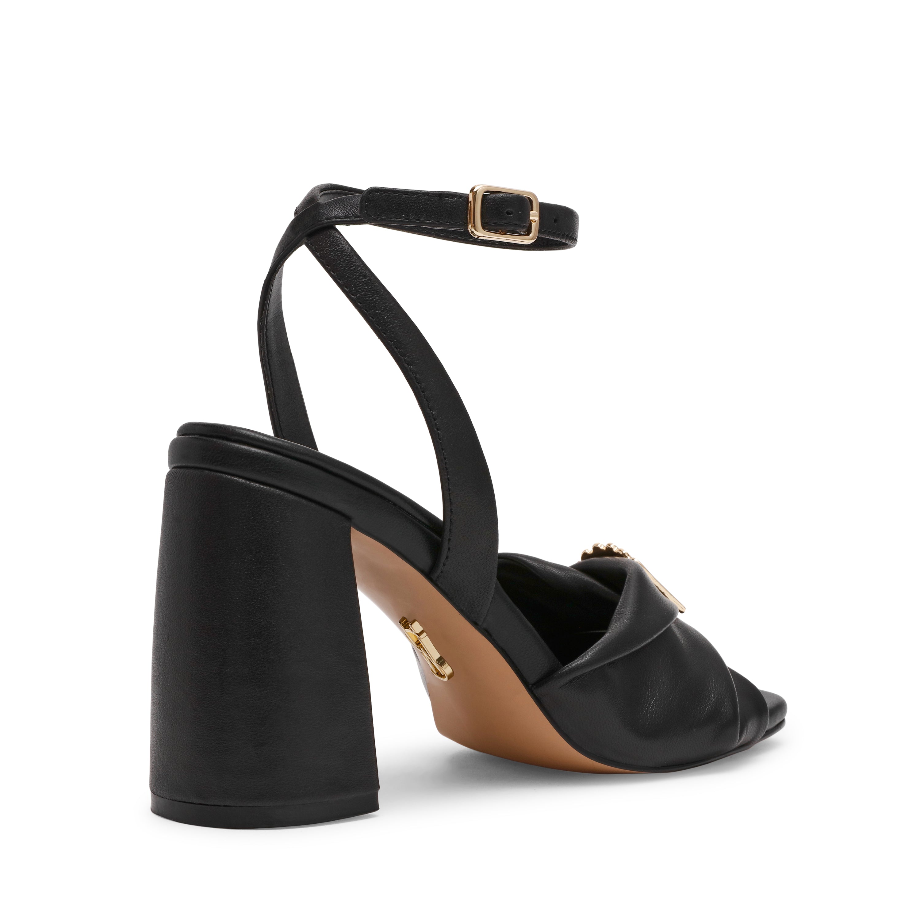 Steve Madden Montage sandales cuir noir talon 7 cm