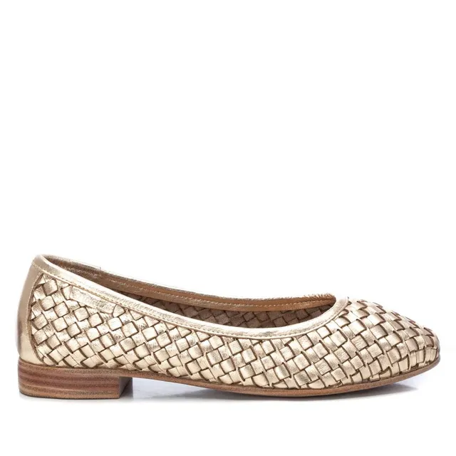 Carmela 16127701 ballerine cuir doré tressé