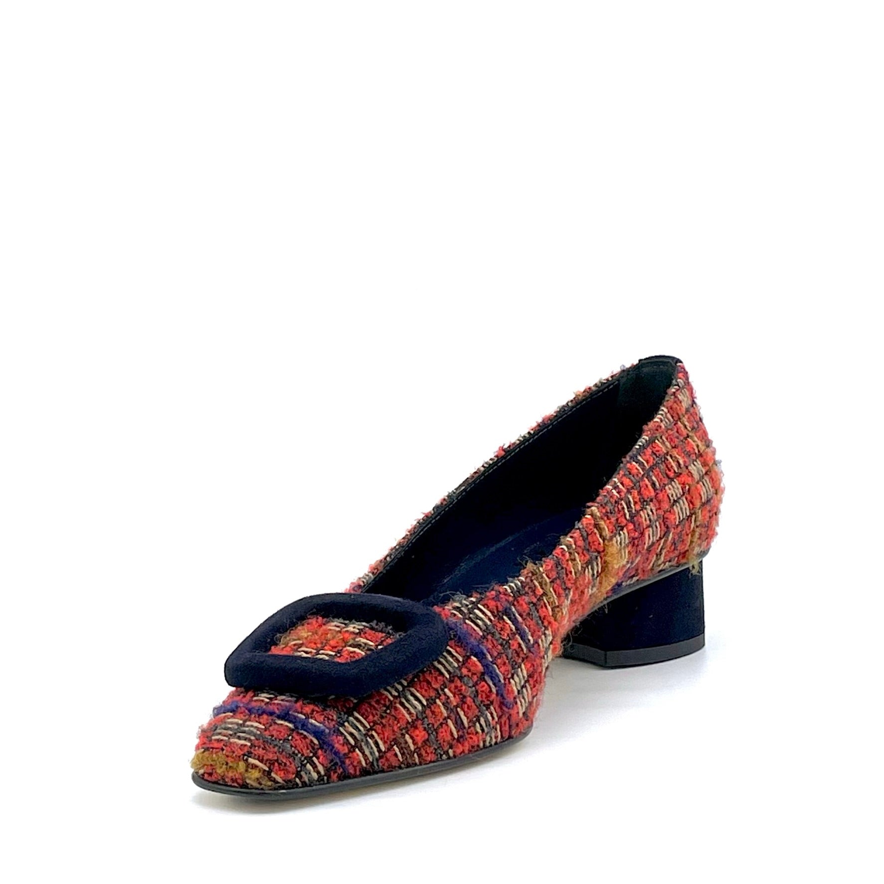Elata 54528 escarpin bouclé rouge bleu talon 3,5 cm