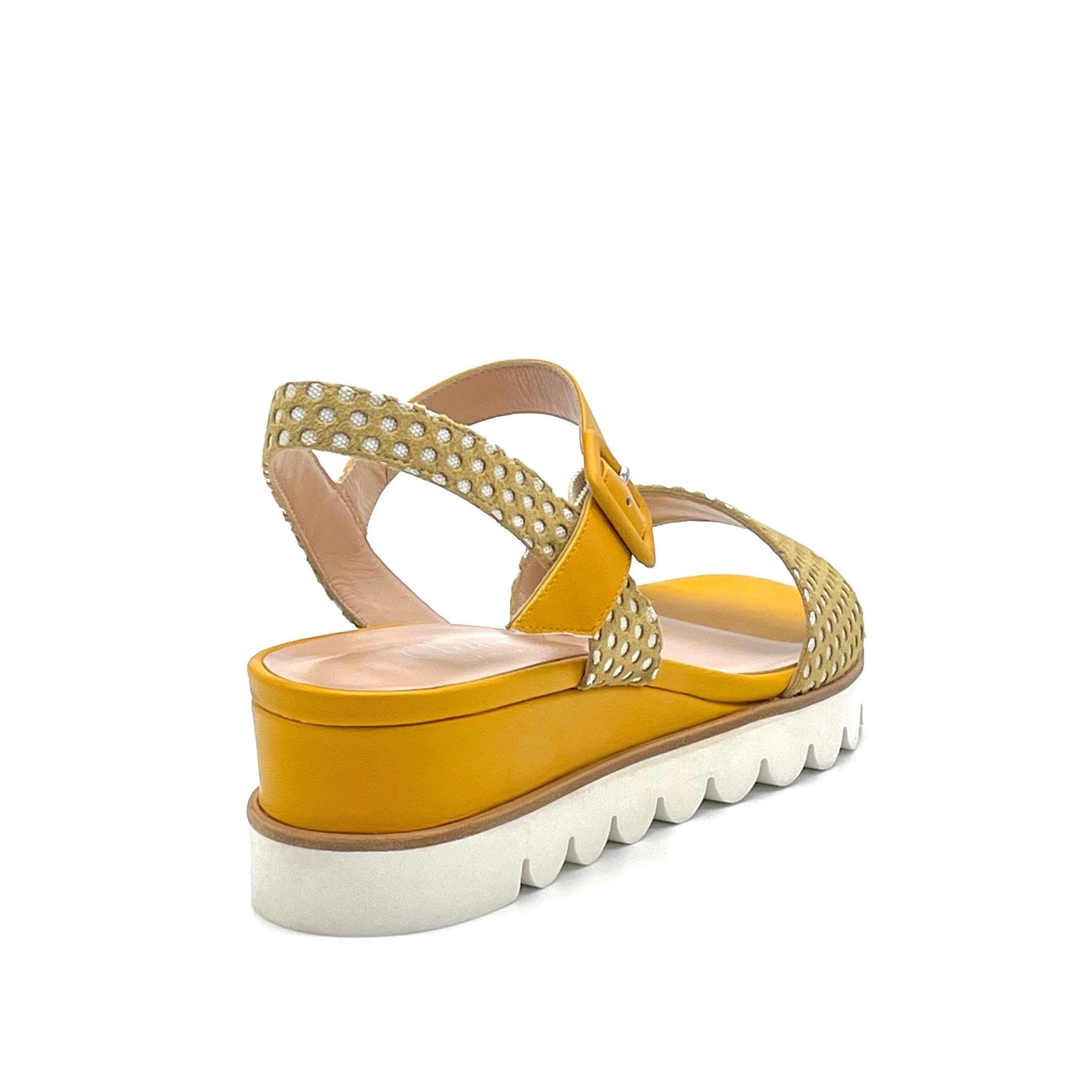 ELATA 19181-1 sandales cuir jaune compensées 5 cm