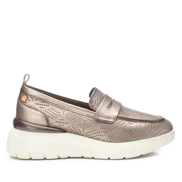 Carmela 16142805 mocassin gris cuir plat
