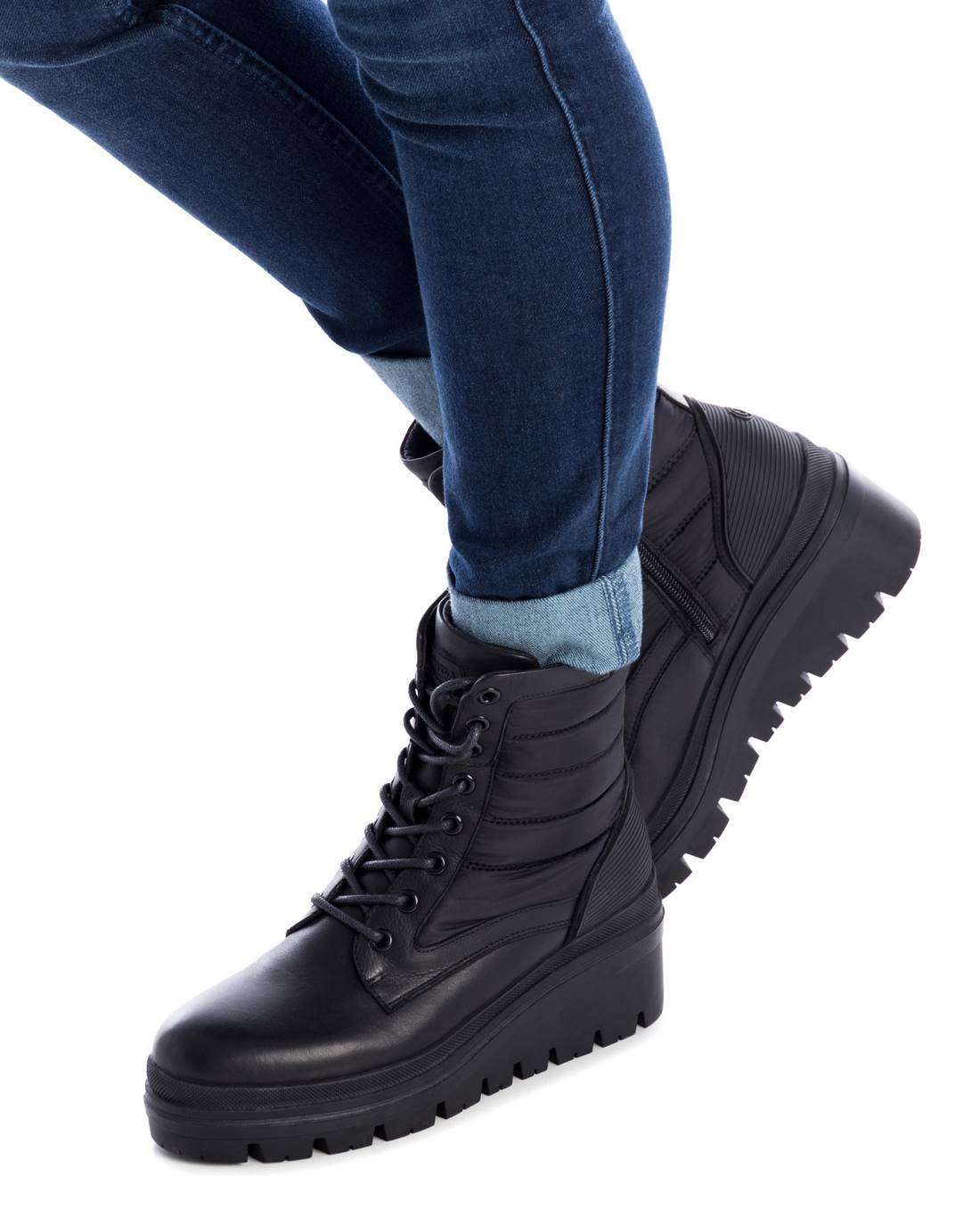Carmela 16032501 boots cuir noir militaire