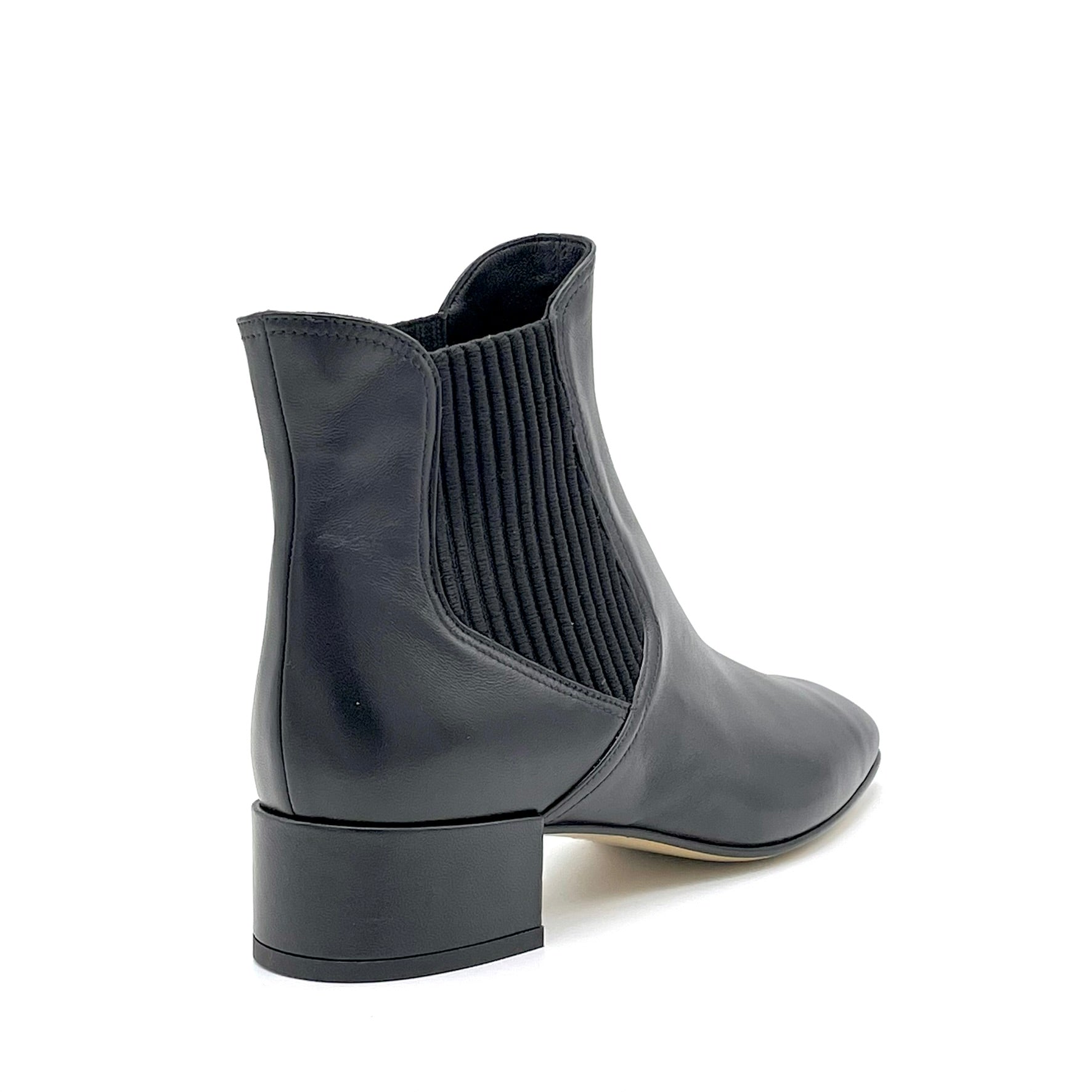ELATA 56545 bottines cuir noir talon 3,5 cm