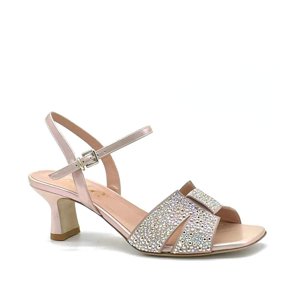 ELATA 14123 sandales cuir rose strass 5,5 cm