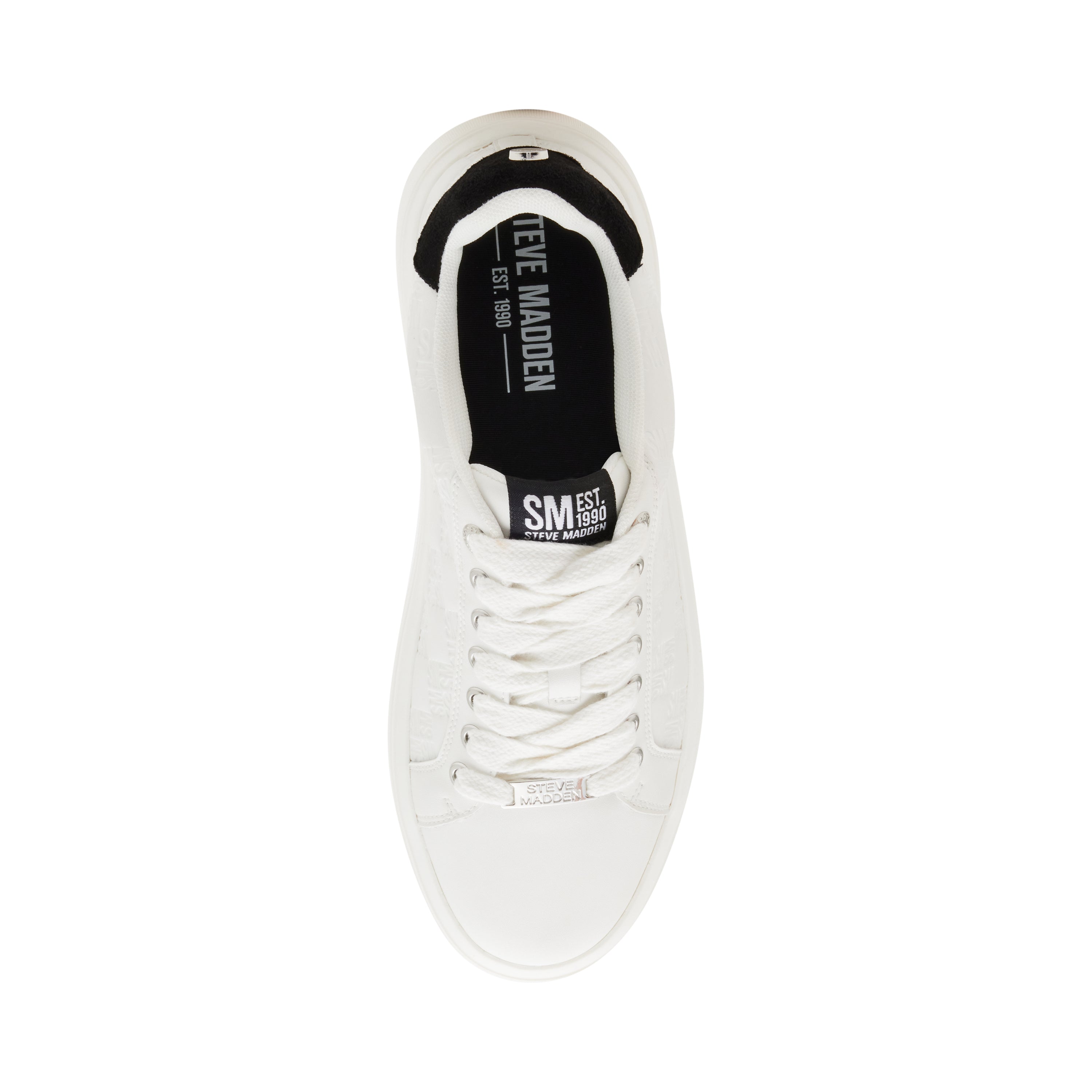 Steve Madden Razoredge baskets homme cuir blanc noir