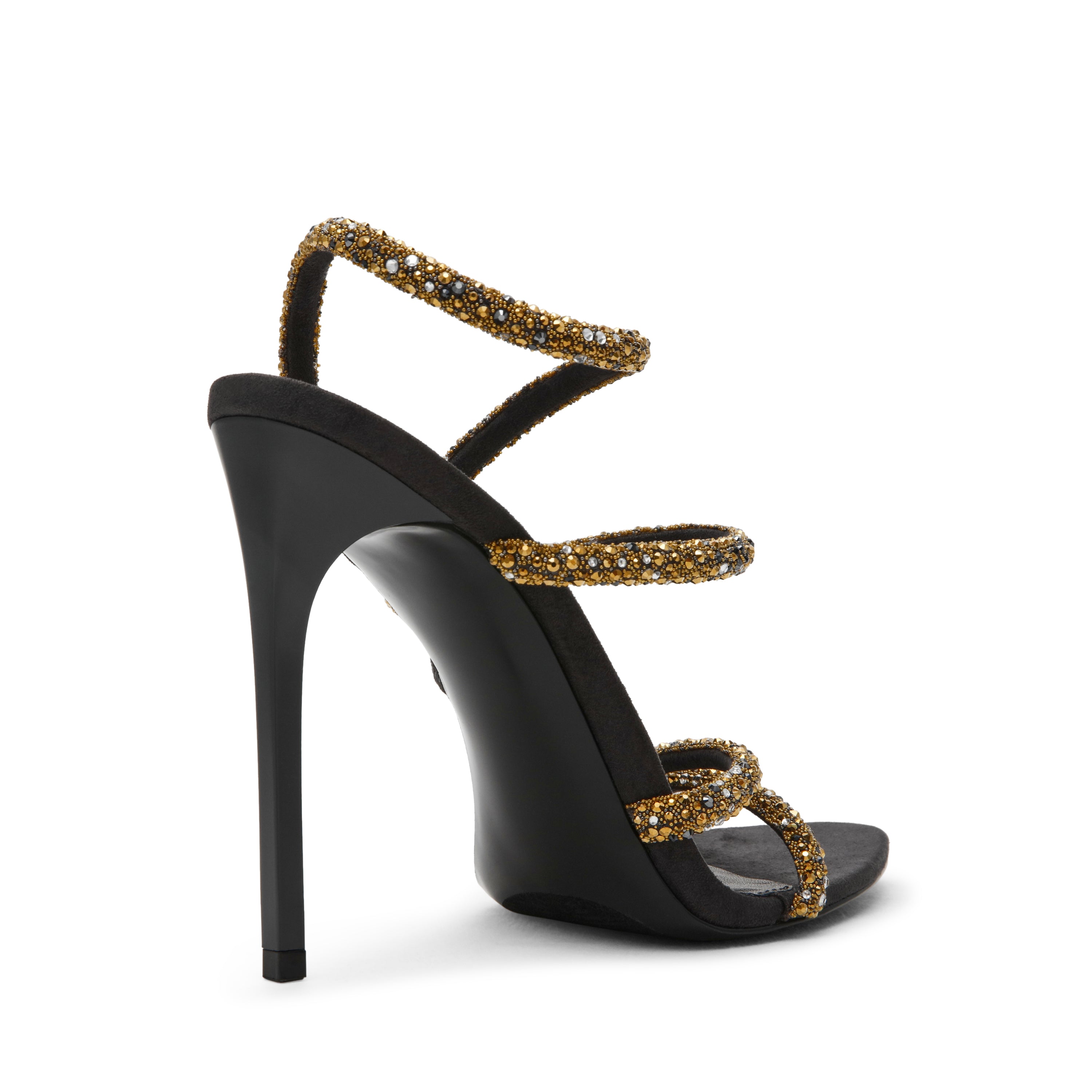 Steve Madden Sylo-R sandale talon noir doré 11 cm