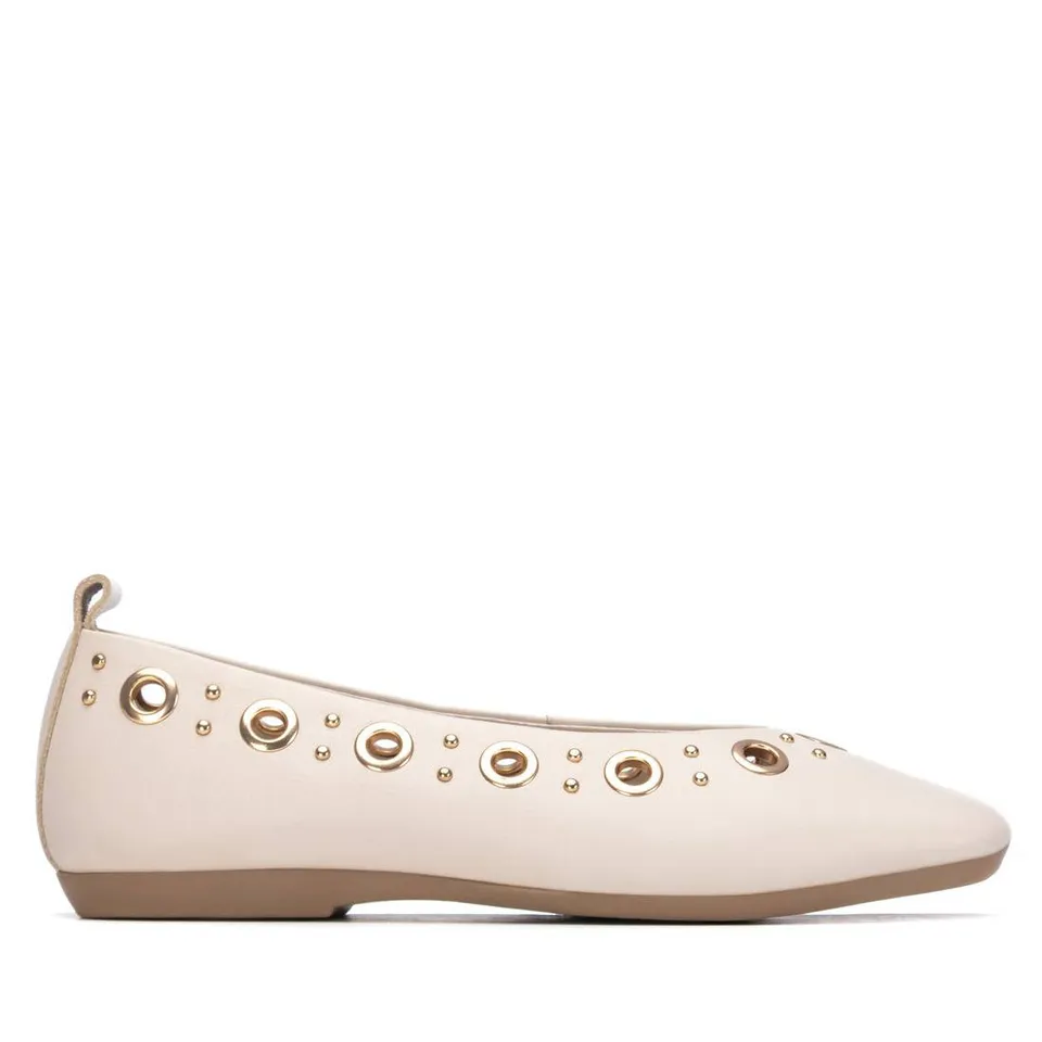 Carmela 16330503 ballerine blanche cuir véritable