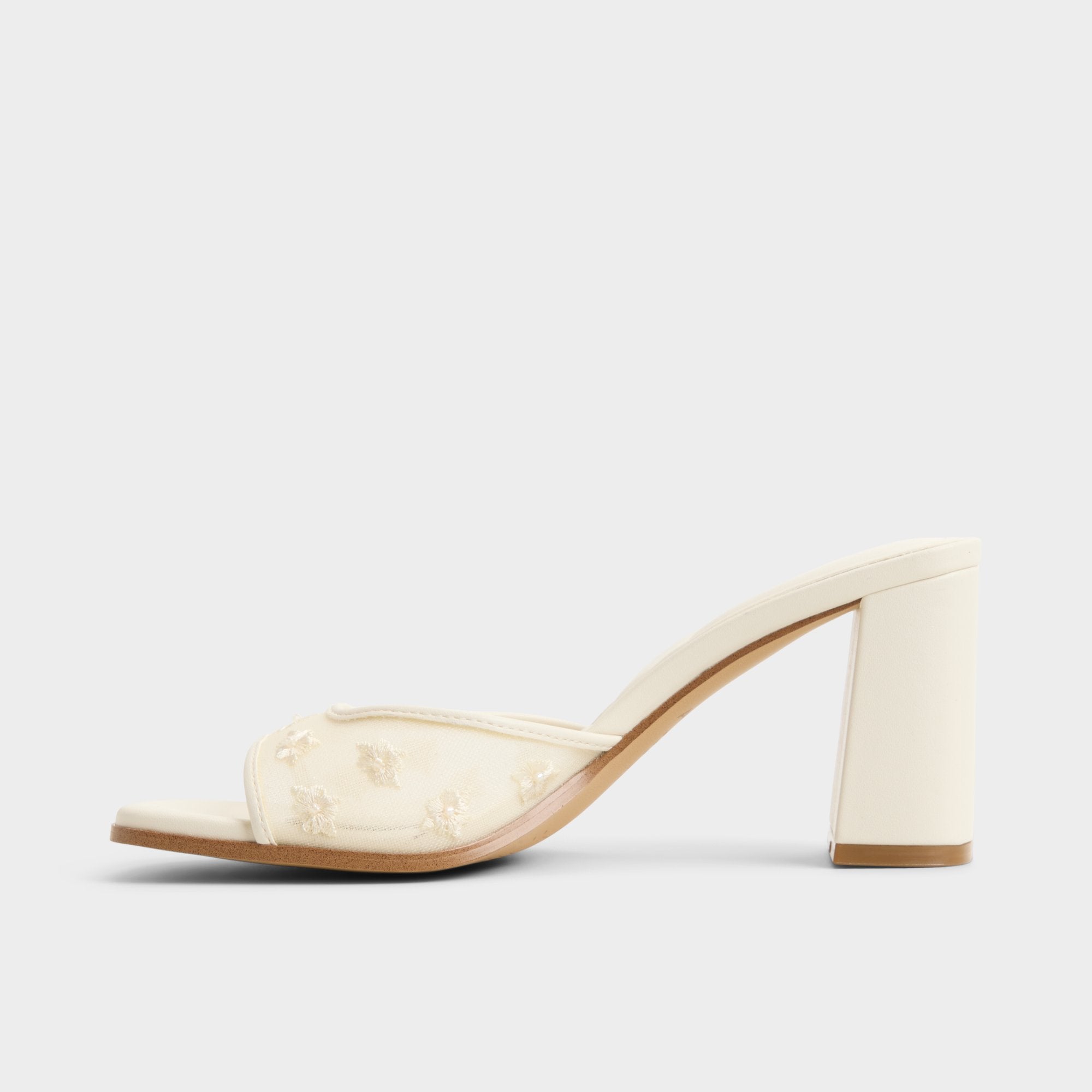 ALDO Lisarae mules talon bloc blanches mariage 38