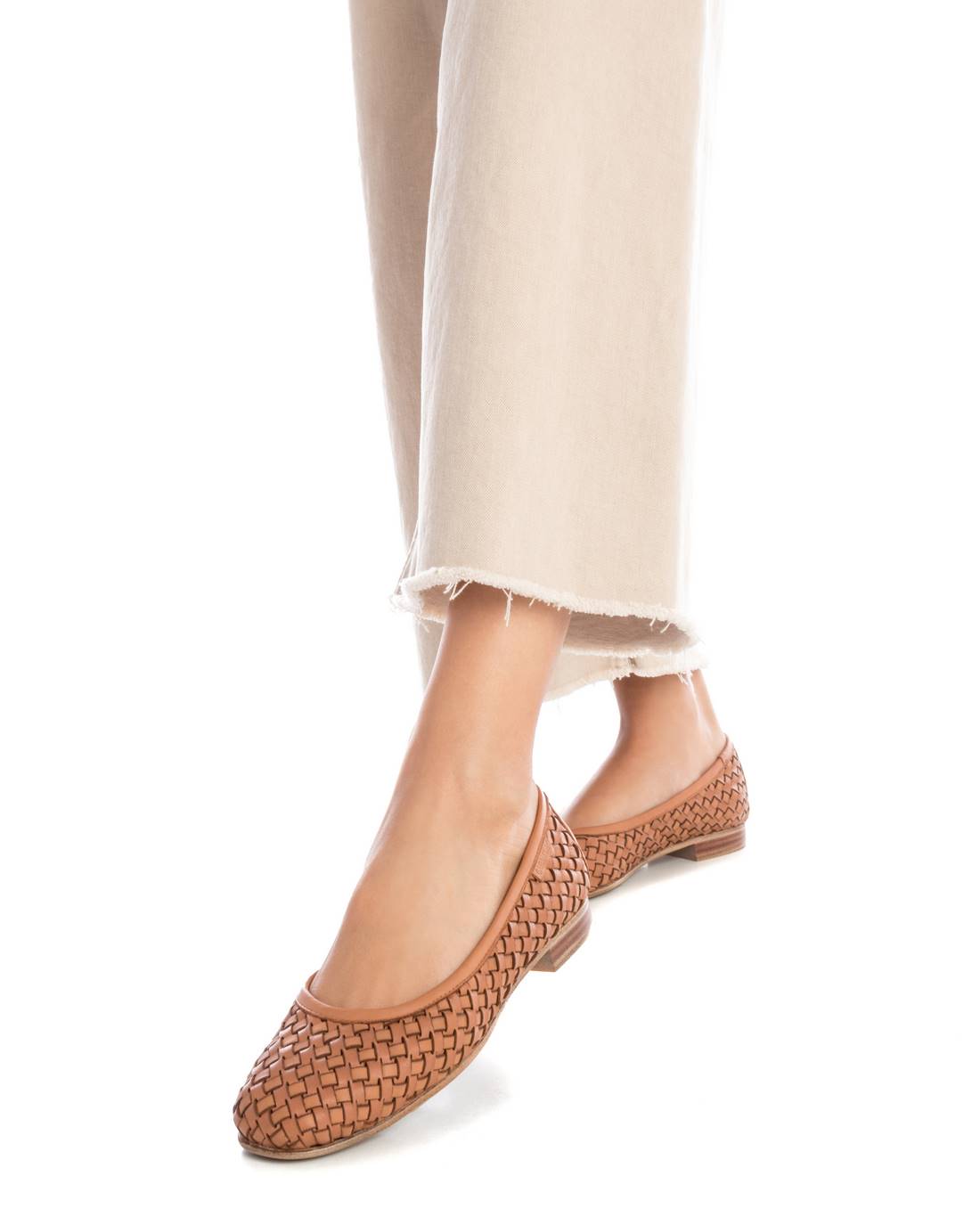 Carmela 16127704 ballerines cuir marron tressé