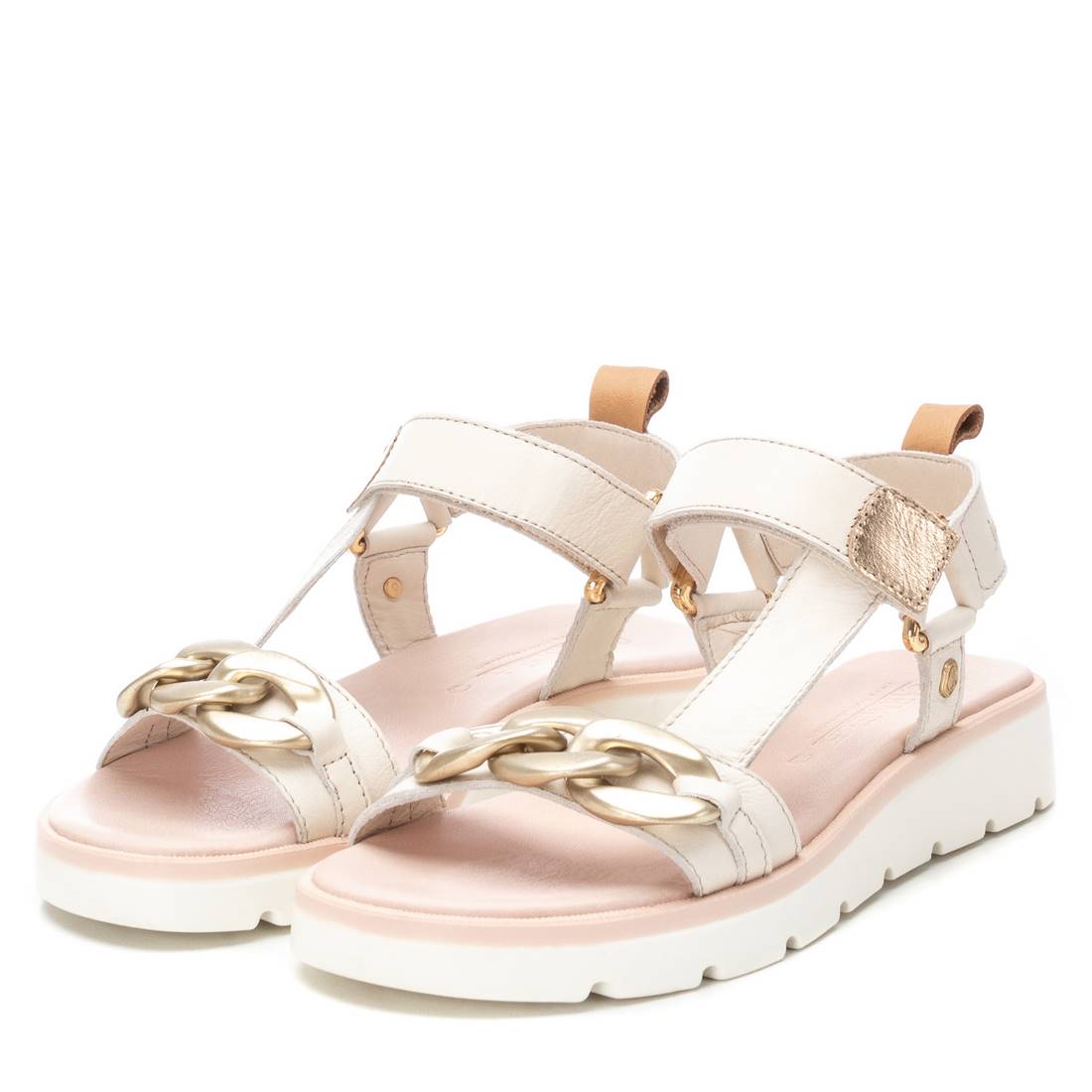 Carmela 16156204 sandale cuir blanc scratch plat