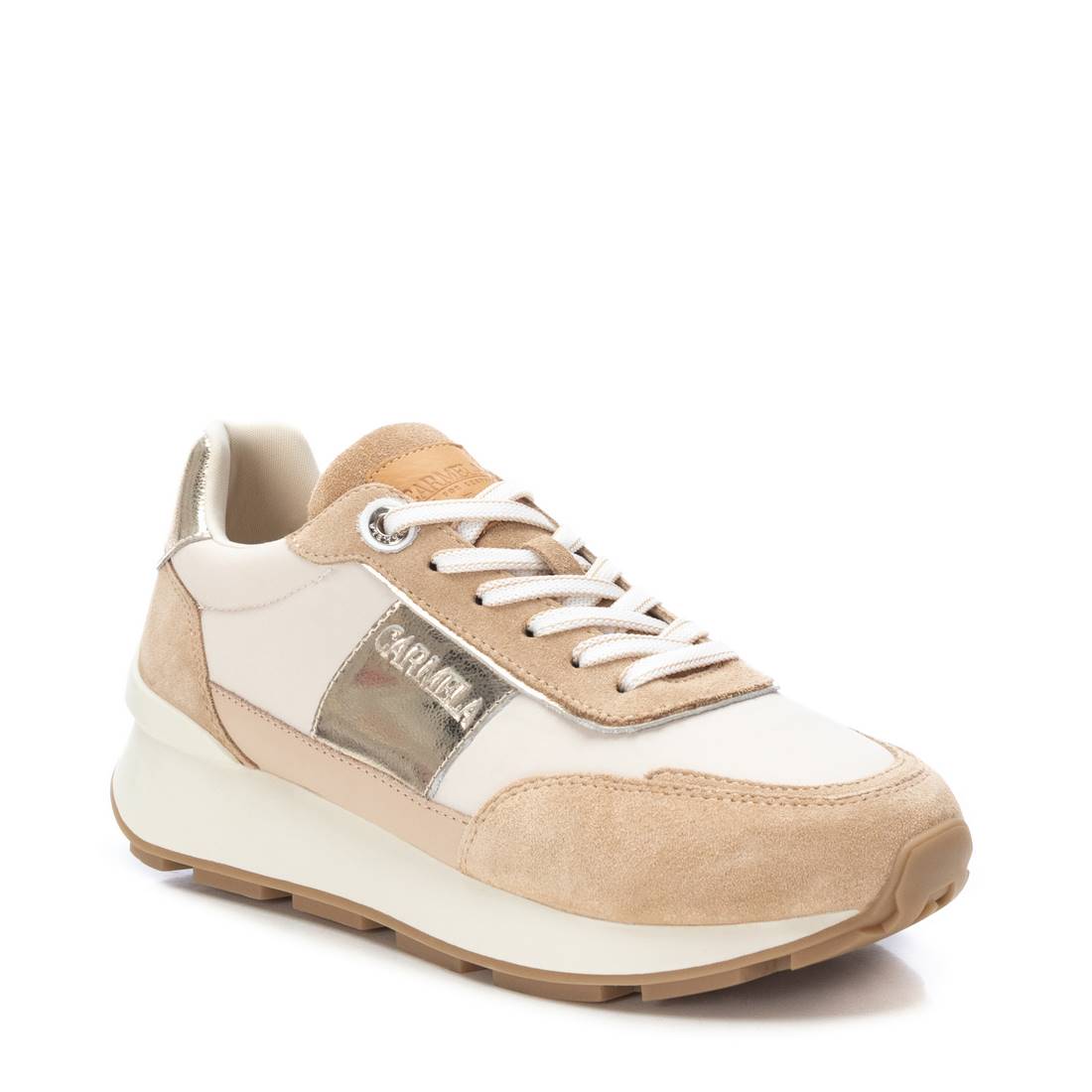 Carmela 16056006 basket femme or cuir lacets
