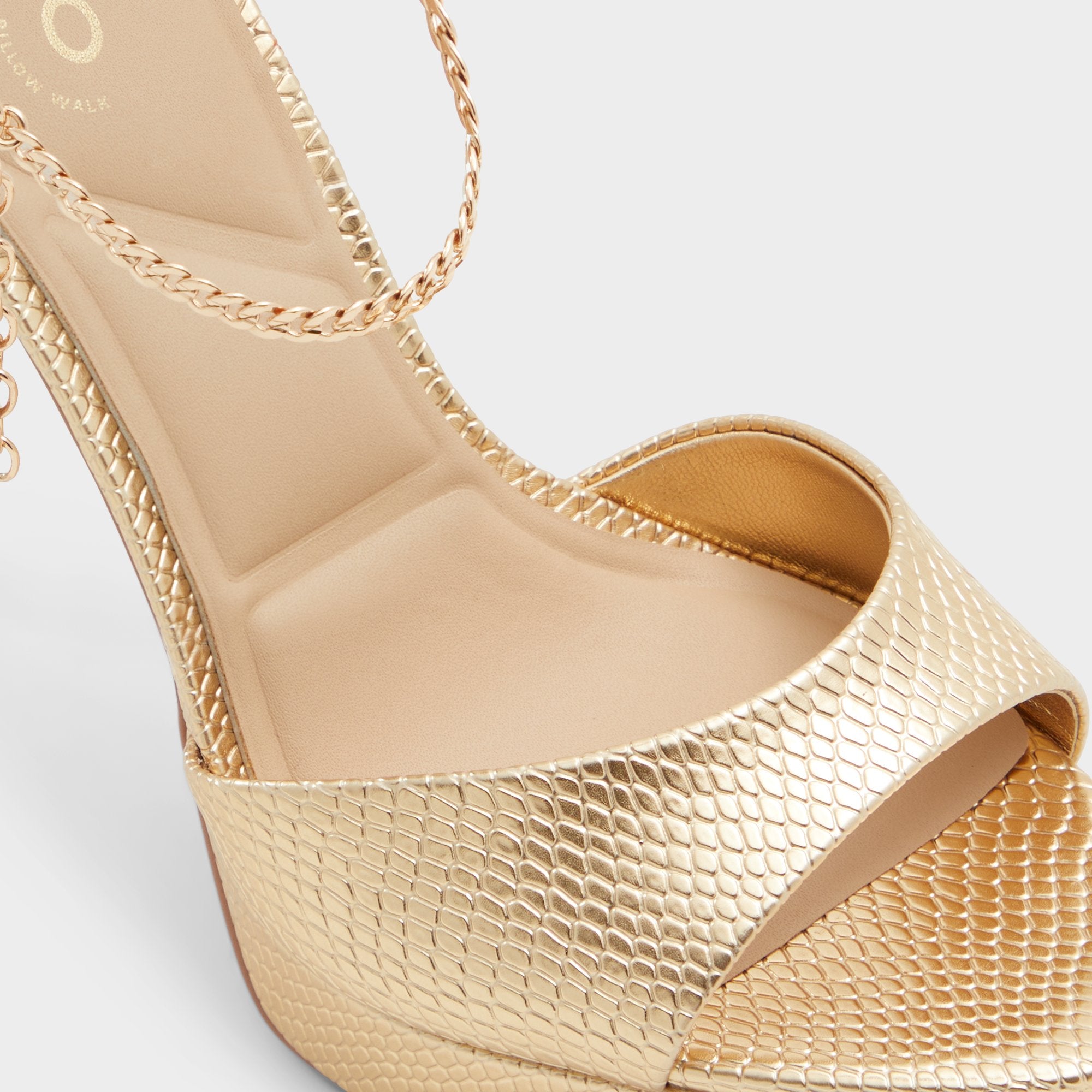 ALDO Afumeth sandales talon doré effet serpent