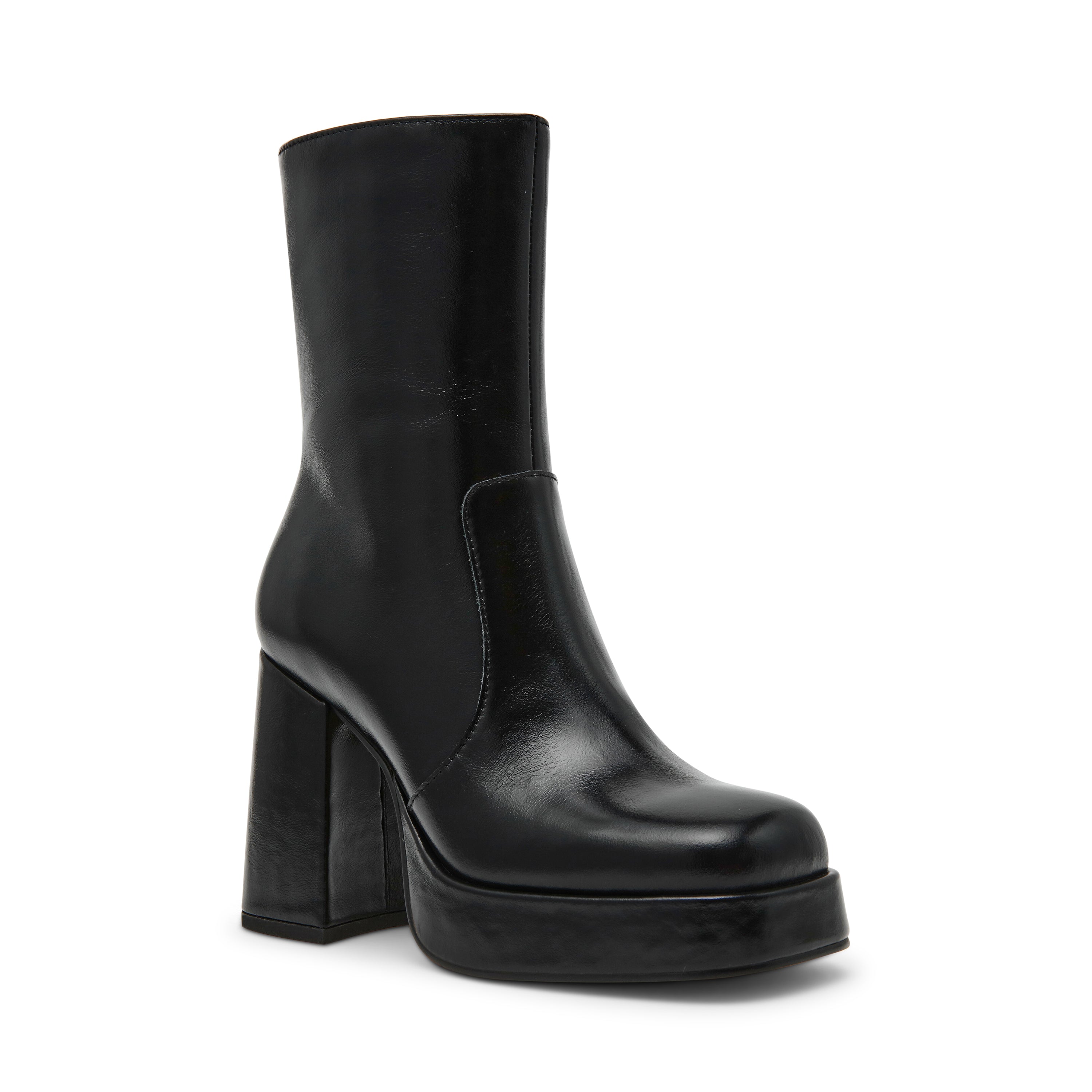 Steve Madden Echos Bootie bottines cuir noir talon 8 cm