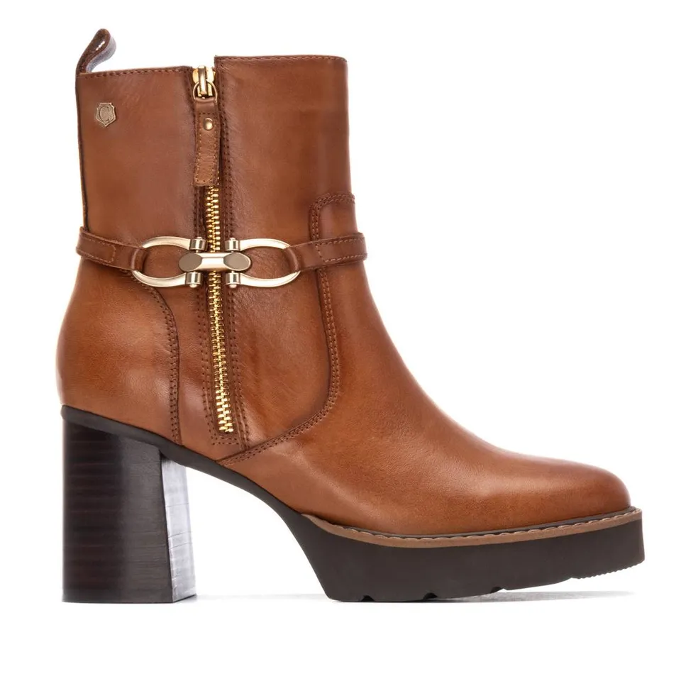 Carmela 16268502 bottines cuir camel à talon