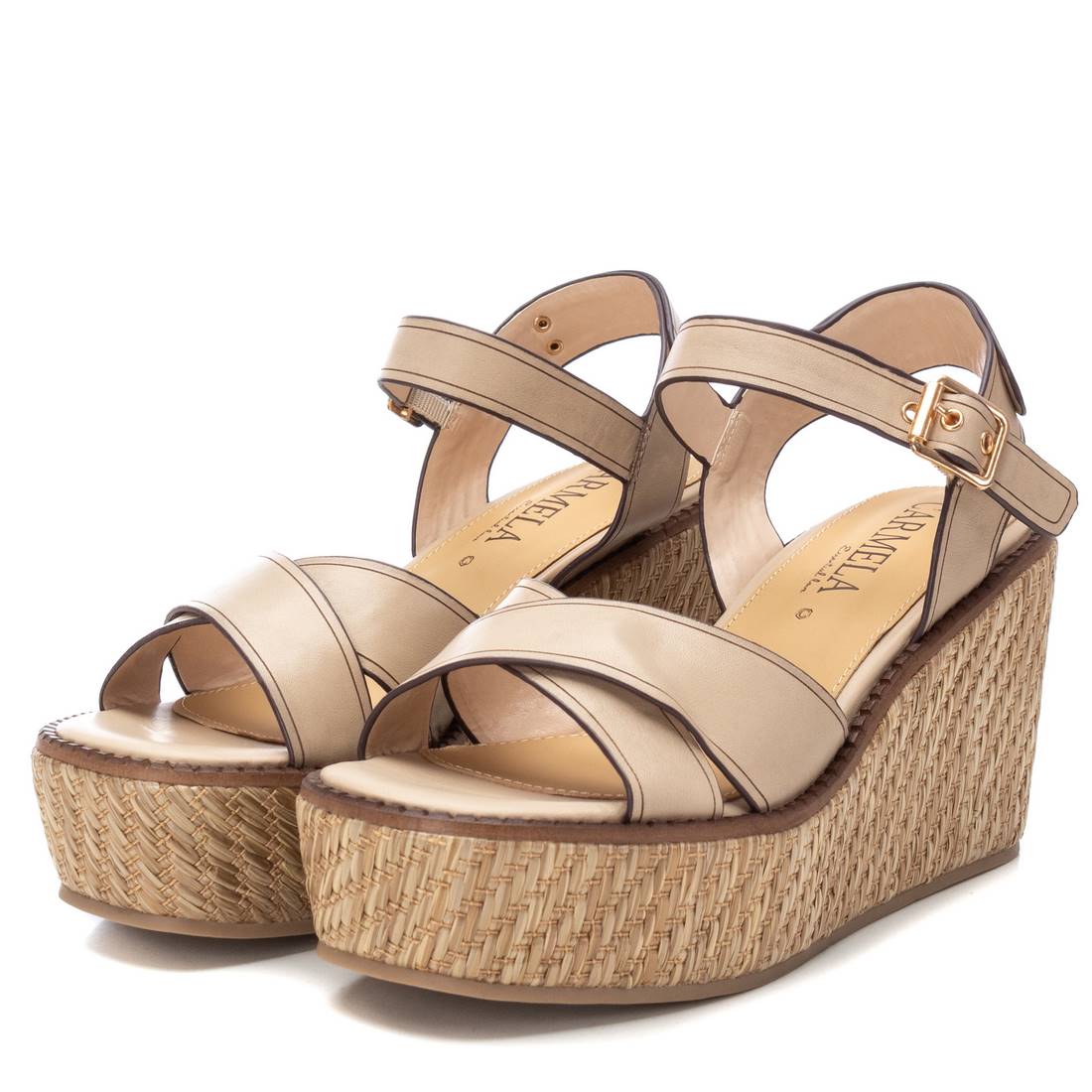 Carmela 16138702 Sandale cuir compensée marron