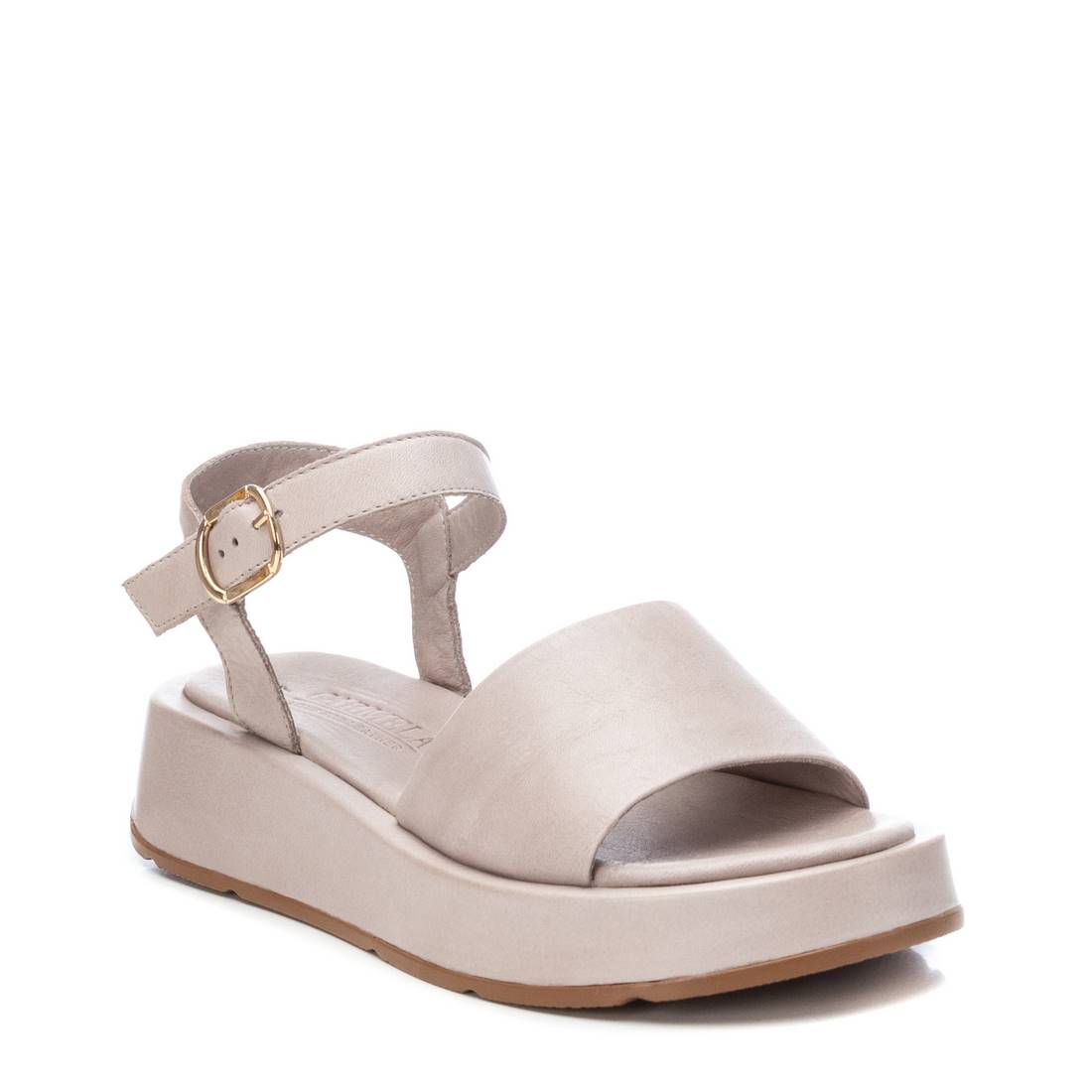 Carmela 16077502 sandales cuir blanc plateforme 4cm
