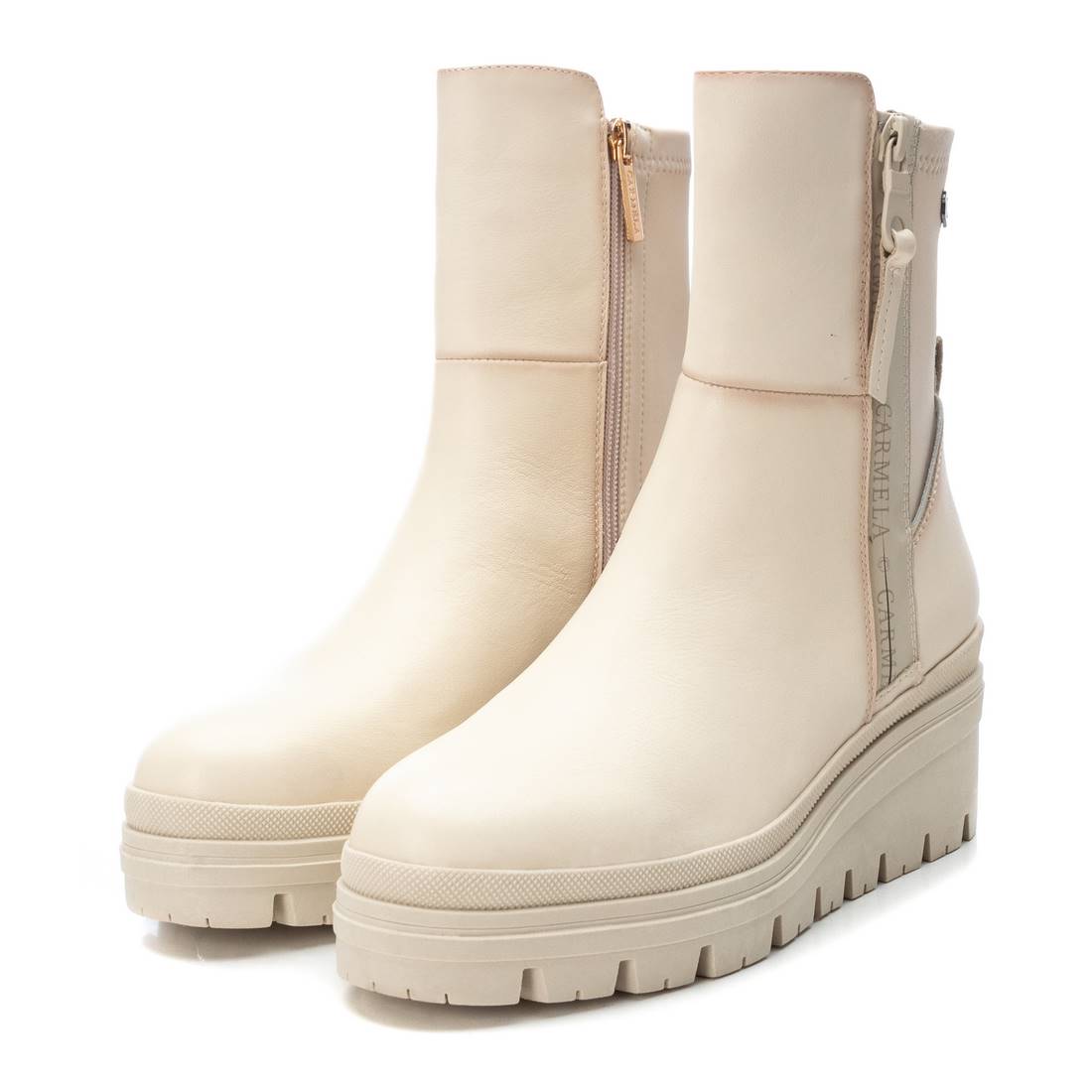 Carmela 16092402 bottines cuir blanc compensées 7 cm