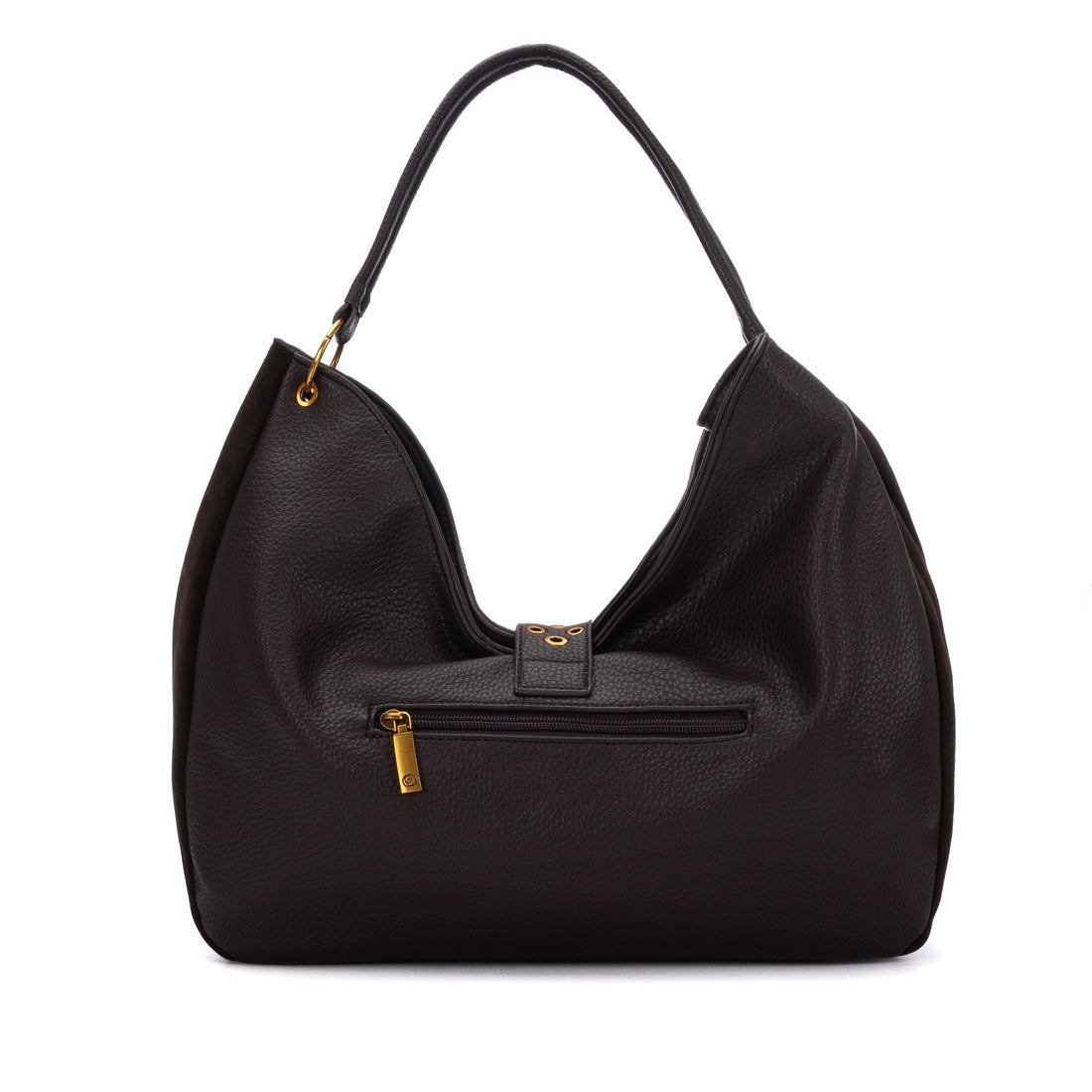 Carmela 18623902 sac épaule cuir marron daim 44 cm