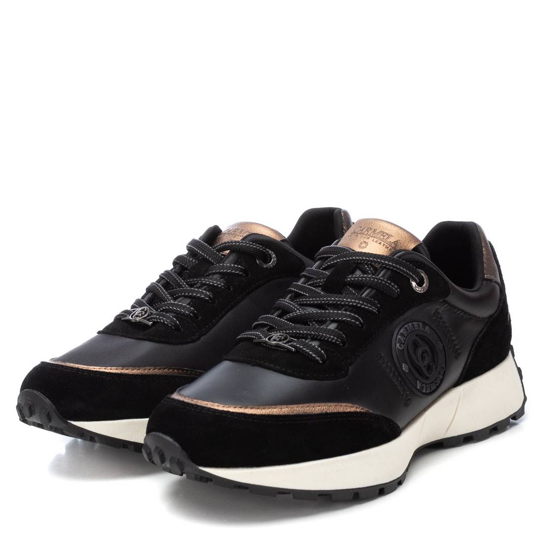 Carmela 16199702 sneakers cuir noir femme lacets