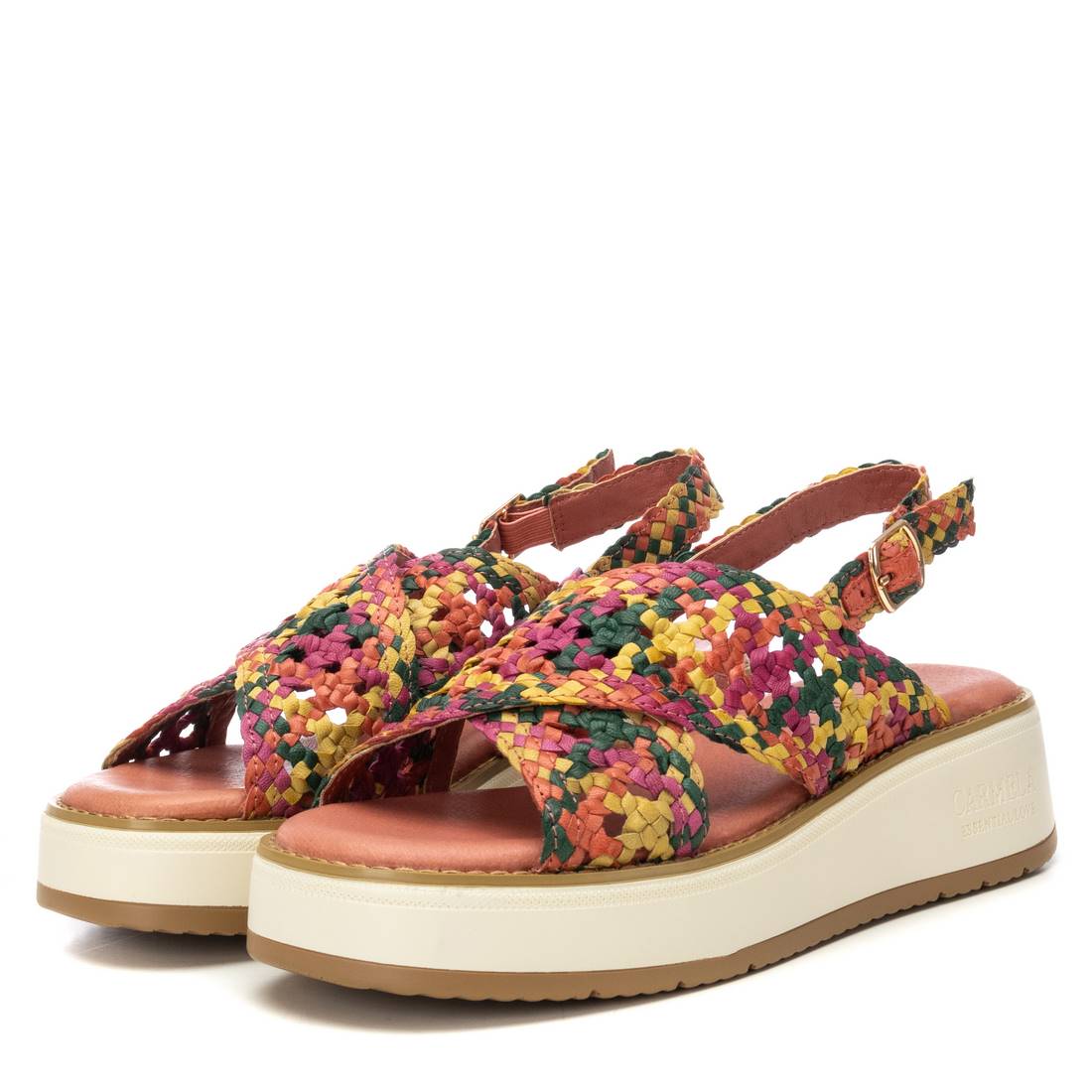 Carmela 16230603 sandale cuir orange tressée