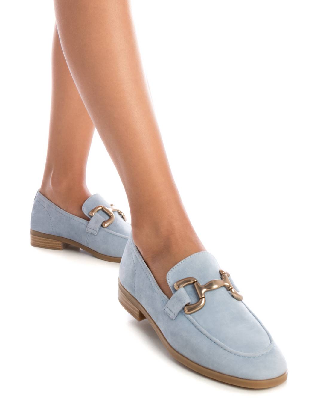 Carmela 16150304 Mocassins Femme Bleu Plat Cuir