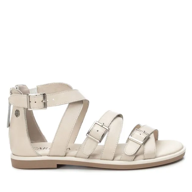 Carmela 16080903 sandales cuir blanc plat