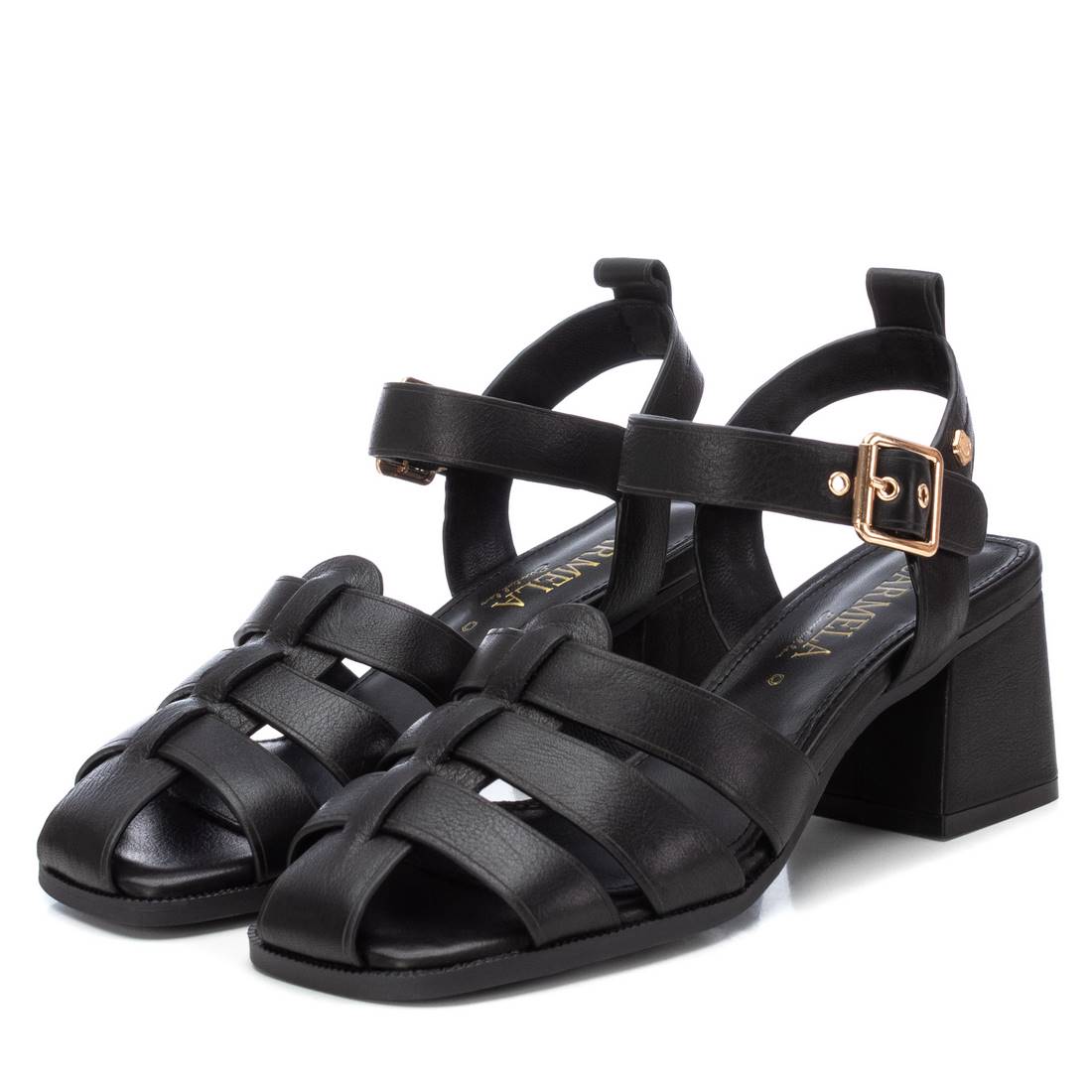 Carmela 16163002 sandale romaine femme noire cuir