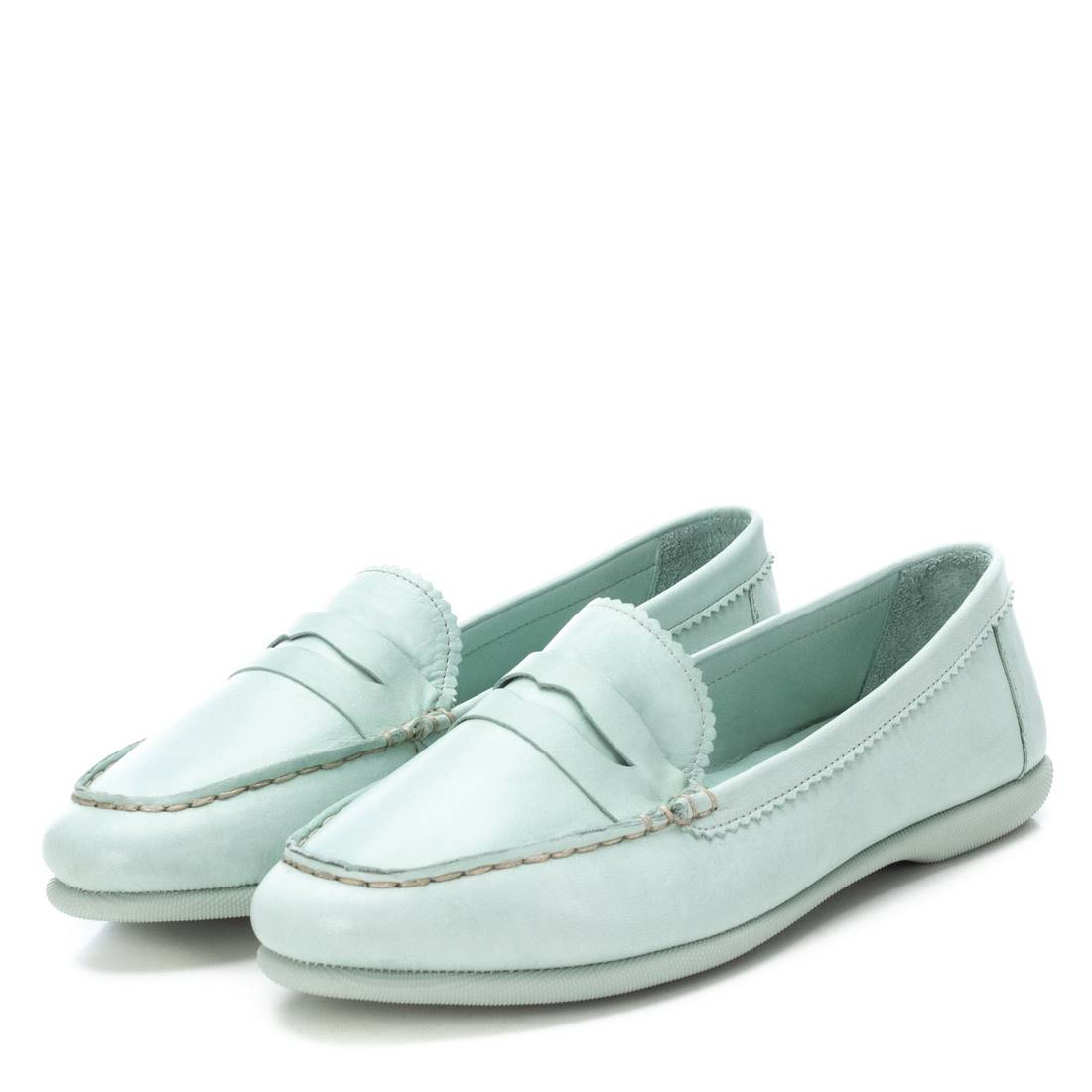 Carmela 16061107 mocassins cuir vert talon plat été
