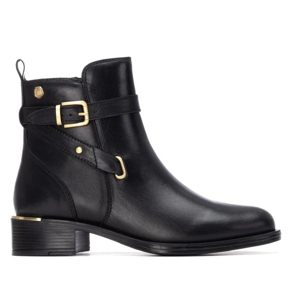 Carmela 16247501 bottines cuir noir boucle
