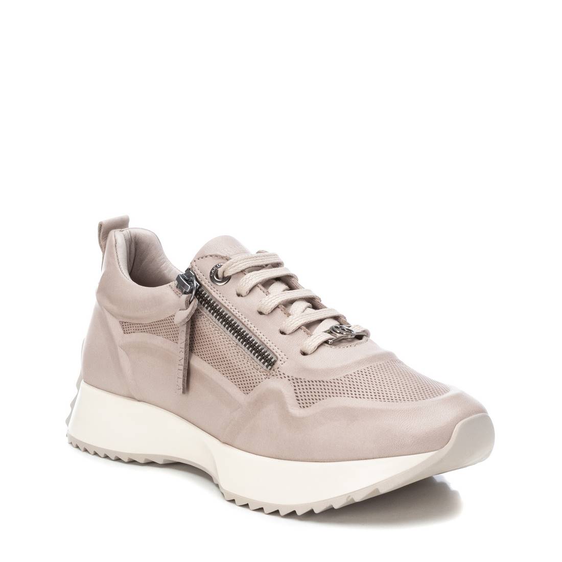 Carmela 16067001 sneaker cuir blanc zip