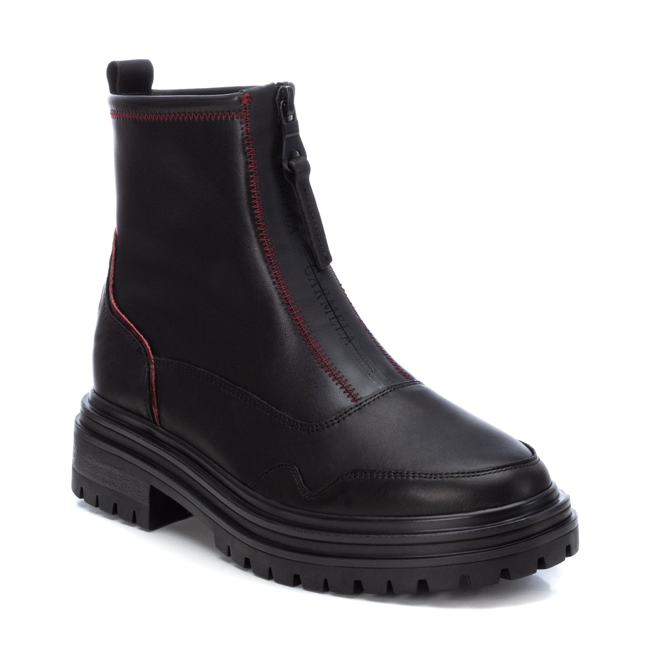 Carmela 16022501 bottine cuir noir plat