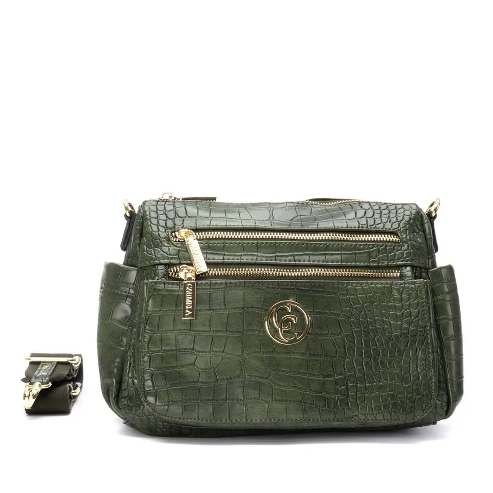 Carmela 18617101 sac bandouliere kaki effet croco