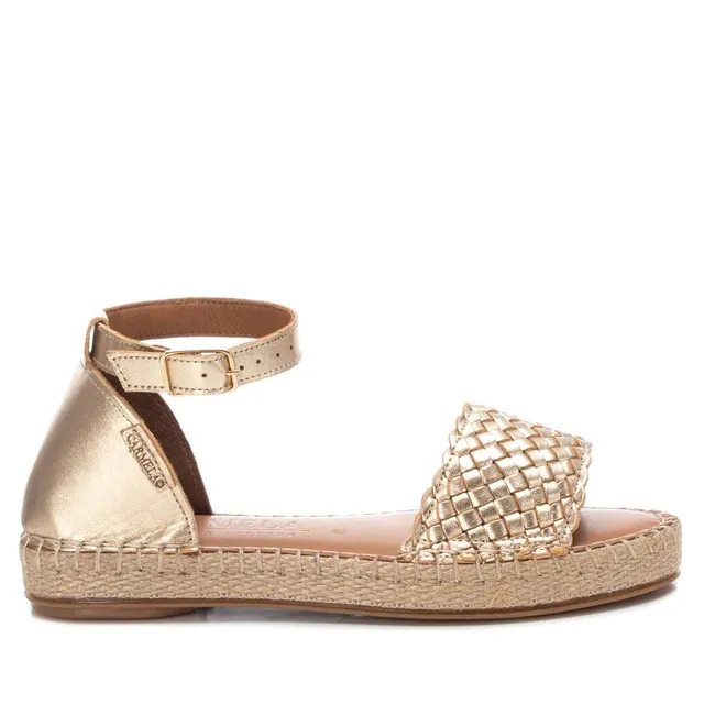 Carmela 16047902 sandale espadrille cuir doré tressé