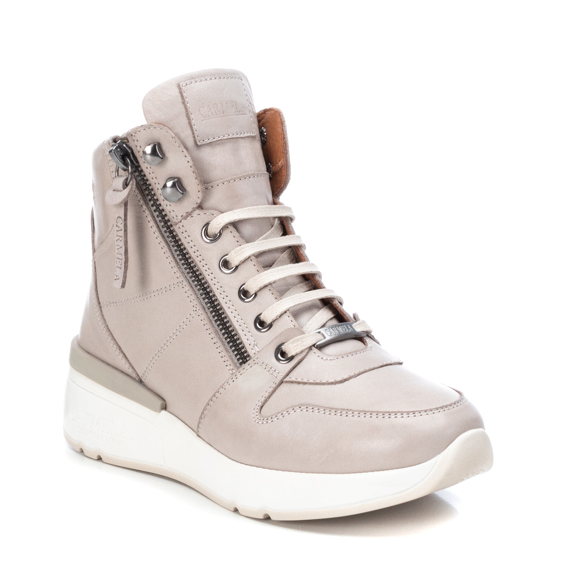 Carmela 16021503 baskets montantes femme blanc cuir