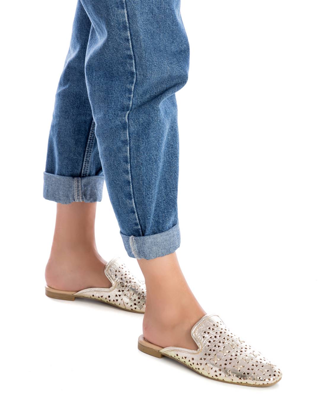 Carmela 16073408 mules femme doré cuir ajouré