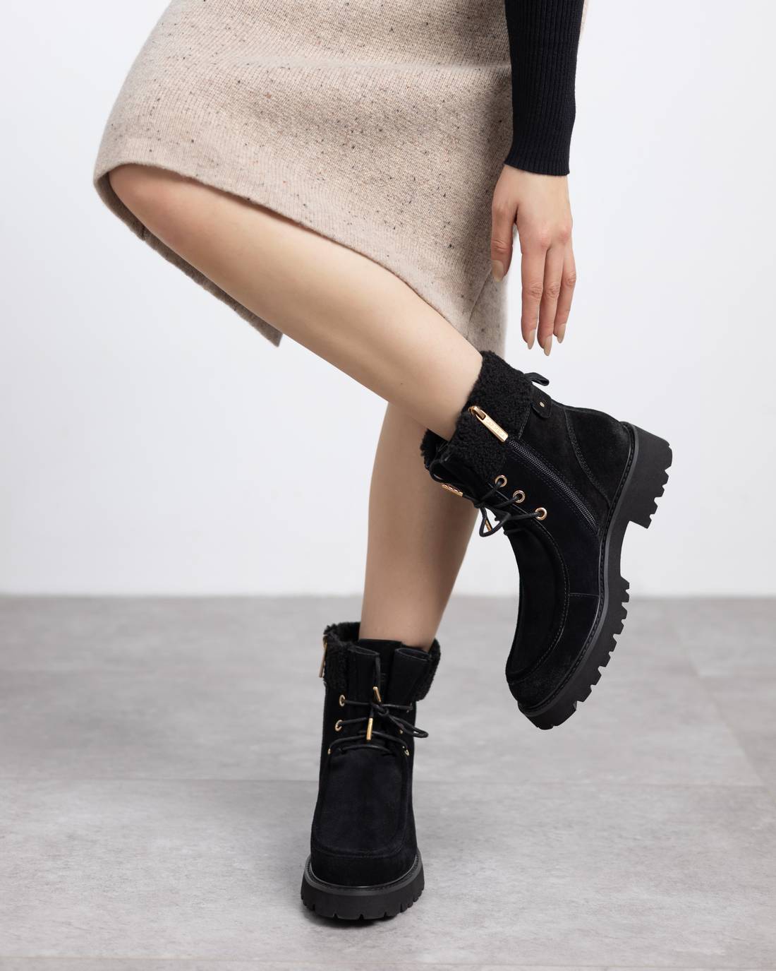 Carmela 16271703 bottines femme noires cuir fourré