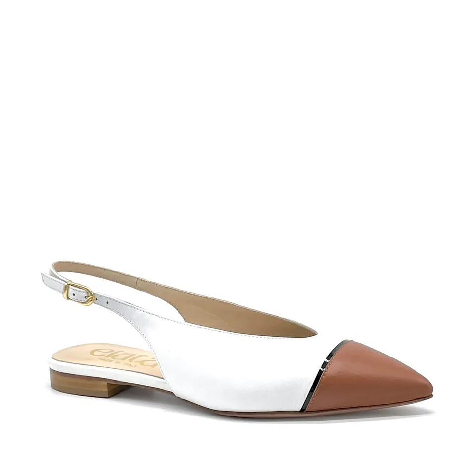 Elata 26206-2 slingbacks cuir blanc talon 1 cm