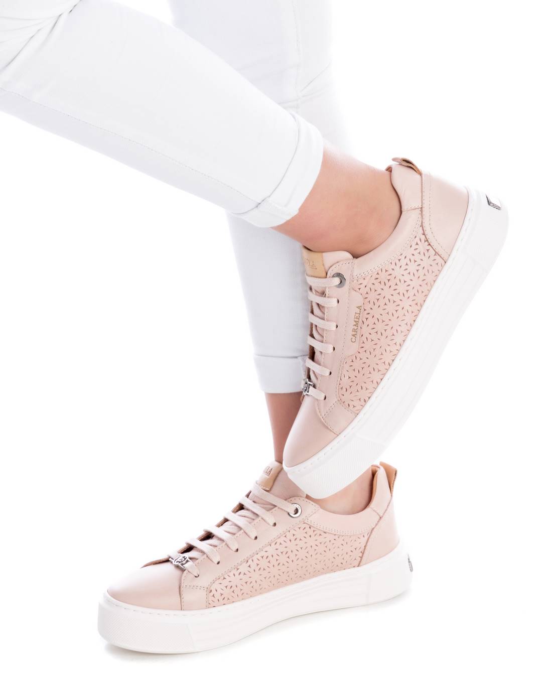 Carmela 16055801 sneakers cuir marron plates
