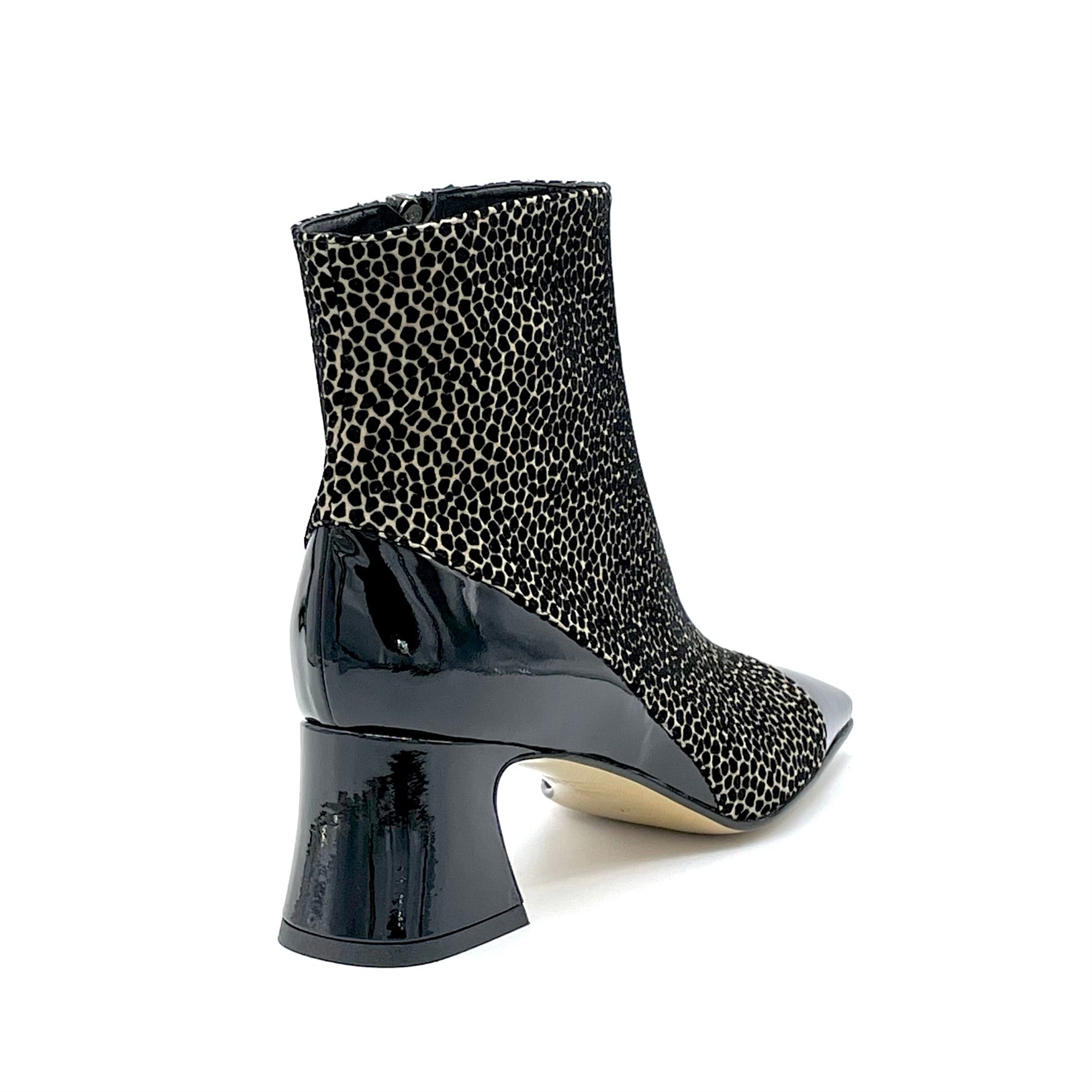 Elata 53549 bottines daim imprimé verni noir