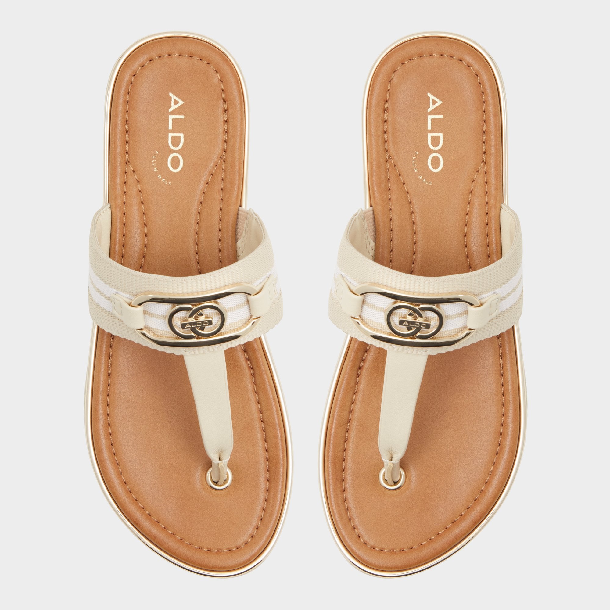 ALDO Nesien sandales plates beige matelassées