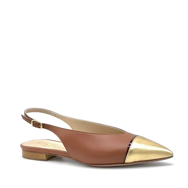 Elata 26206 slingback cuir marron 37 talon 1 cm