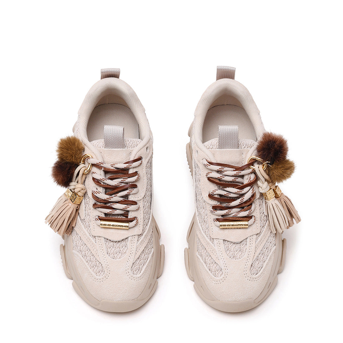 Steve Madden Possession-PPE baskets daim ivoire compensées