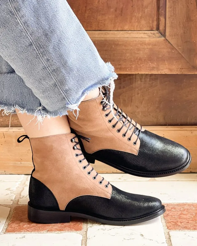 Dessine Moi Un Soulier Billie bottine cuir bois de rose noire