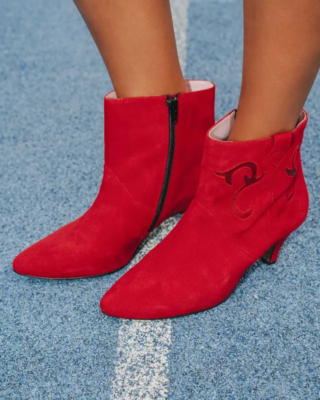 Coralie Masson Darla bottines cuir rouge talon 5 cm