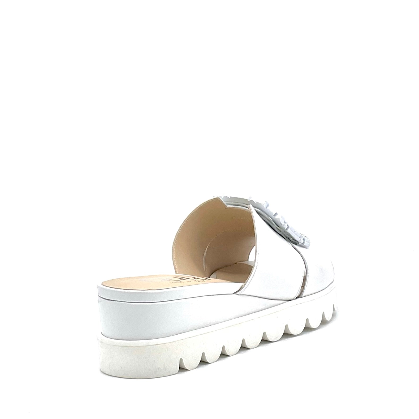 Elata 15178 mule blanche bijou compensée 5 cm