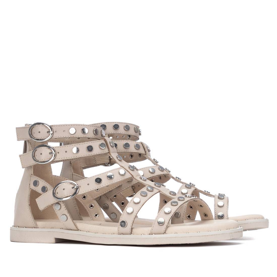 Carmela 16316302 sandale plate cuir blanc